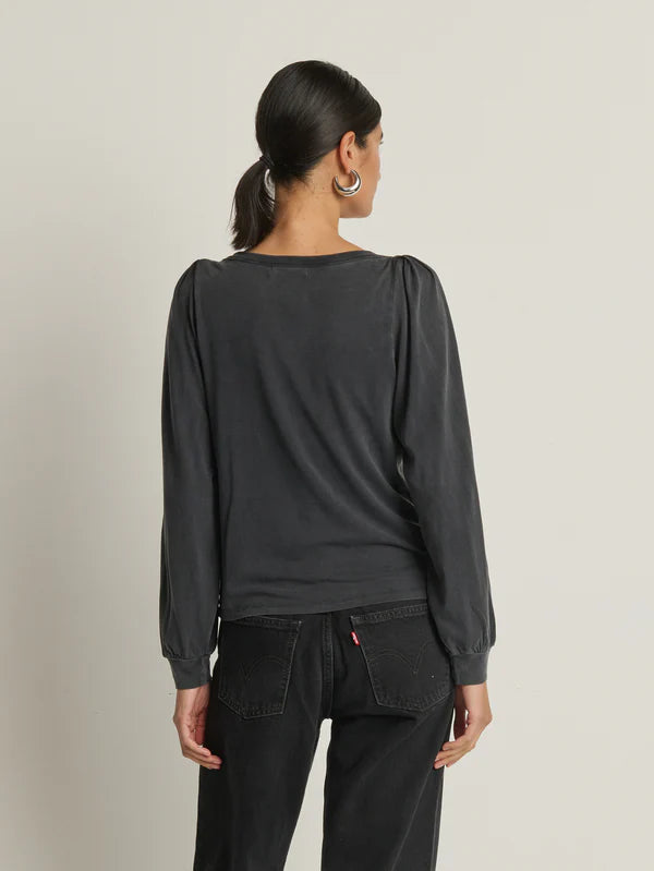 Sammy Envelope Neck Tee - Vintage Black
