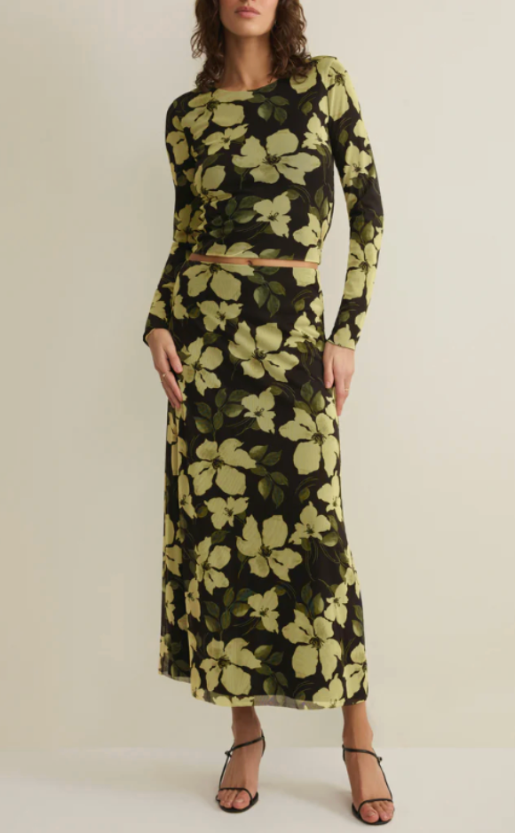 Taysha Ren Floral Mesh Top