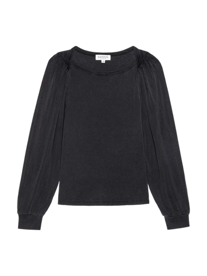 Sammy Envelope Neck Tee - Vintage Black