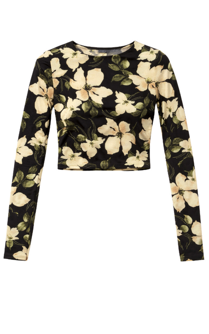 Taysha Ren Floral Mesh Top