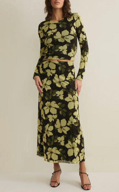 Taysha Ren Floral Mesh Top