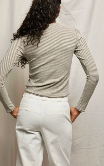 Emma Lux strip rib Crewneck