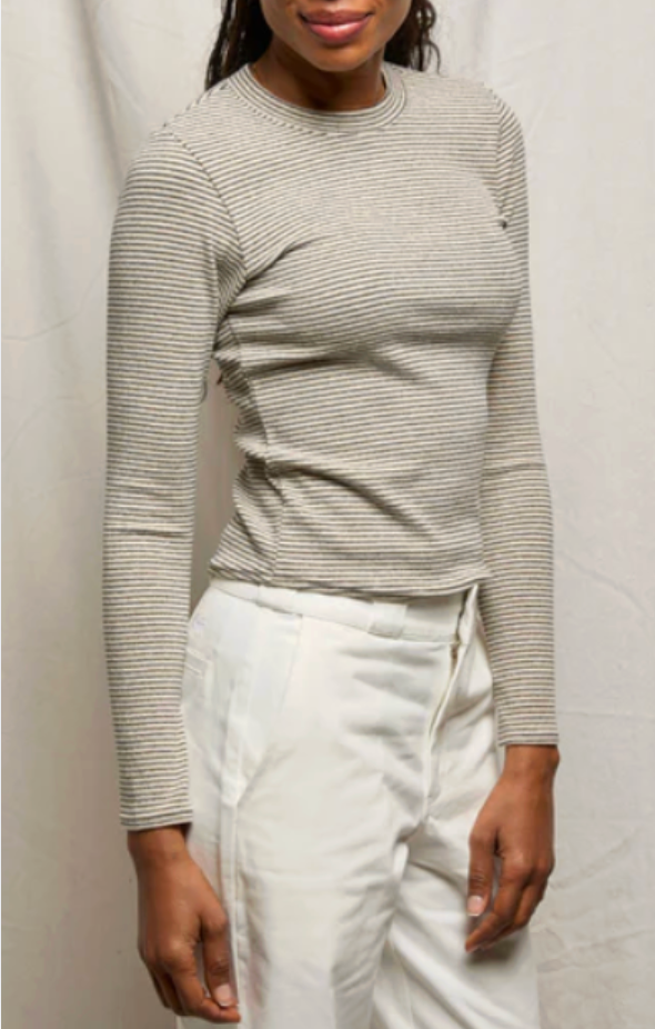 Emma Lux strip rib Crewneck