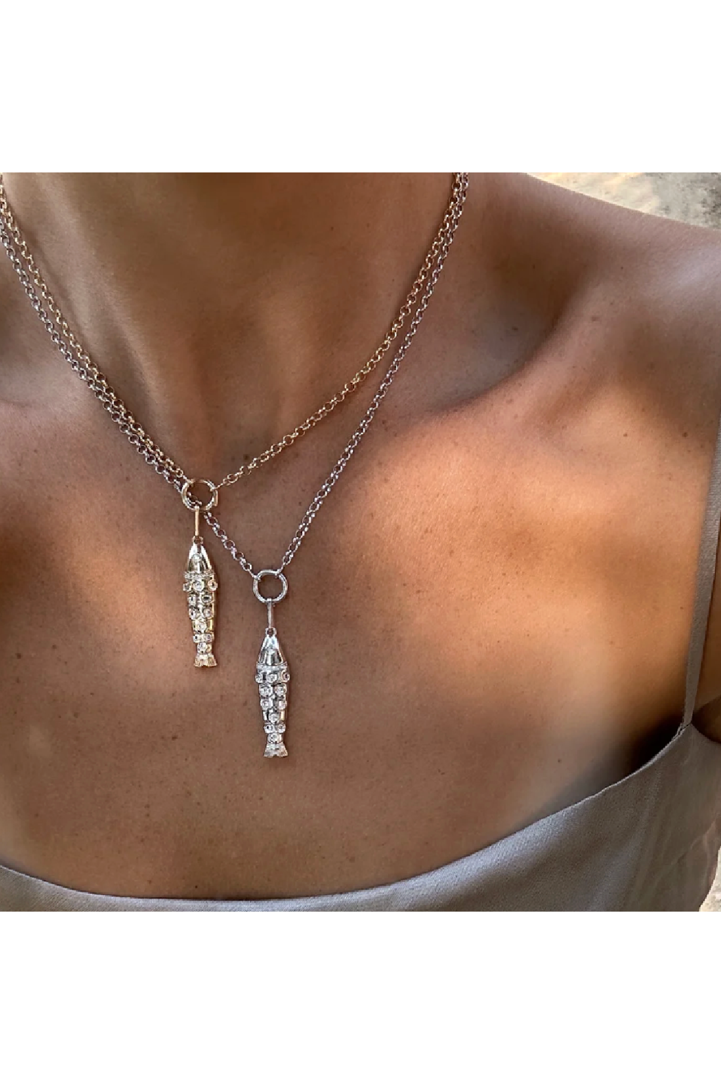 Goldie Pave Fish Charm