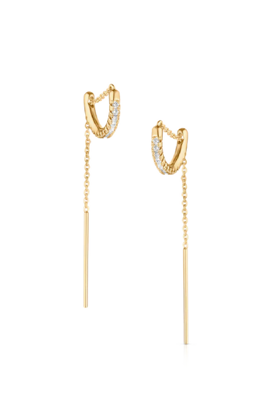 Lila Pave Threader Earrings
